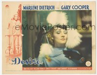 7b0862 DESIRE LC 1936 best portrait of jewel thief Marlene Dietrich holding pearl necklace, rare!