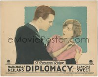 7b0867 DIPLOMACY LC 1926 c/u of Blanche Sweet scared of young Neil Hamilton grabbing her, rare!