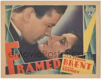 7b0876 FRAMED LC 1930 best romantic close up of sexy Evelyn Brent & Regis Toomey, ultra rare!