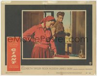 7b0879 GIANT LC #3 1956 James Dean watches Elizabeth Taylor looking at desk from across the room!