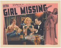 7b0881 GIRL MISSING LC 1933 Talbot gives cigarette to Glenda Farrell & Mary Brian at bar, ultra rare!