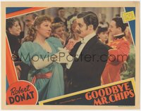 7b0883 GOODBYE MR. CHIPS LC 1939 c/u of Robert Donat in tuxedo dancing with pretty Greer Garson!