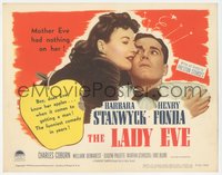 7b0775 LADY EVE TC R1949 Preston Sturges directed, c/u of Barbara Stanwyck & Henry Fonda, rare!