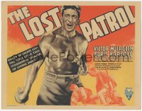 7b0777 LOST PATROL TC 1934 Boris Karloff attacking Victor McLaglen, John Ford classic, rare!