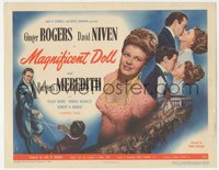 7b0779 MAGNIFICENT DOLL TC 1946 sexy Ginger Rogers, David Niven as Aaron Burr, Burgess Meredith!