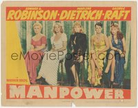 7b0928 MANPOWER LC 1941 great posed portrait of Marlene Dietrich & 4 sexy bad girls, all smoking!