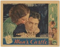 7b0925 MAN'S CASTLE LC 1933 great close up of Loretta Young hugging indifferent Spencer Tracy, rare!