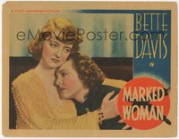 7b0930 MARKED WOMAN LC 1937 close up of prostitute/hostess Bette Davis comforting Jane Bryan, rare!