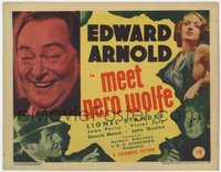 7b0782 MEET NERO WOLFE TC 1936 Edward Arnold, Lionel Stander as Archie Goodwin, incredibly rare!