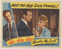 7b0946 MURDER, MY SWEET LC 1944 Dick Powell as Philip Marlowe lighting Claire Trevor's cigarette!