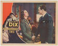 7b0952 NO MARRIAGE TIES LC 1933 alcoholic reporter Richard Dix & Elizabeth Allan, ultra rare!