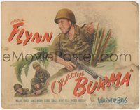 7b0786 OBJECTIVE BURMA TC 1945 cool image of Errol Flynn with gun leading World War II commandos!