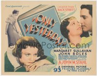 7b0787 ONLY YESTERDAY TC 1933 Margaret Sullavan, John Boles, greater than Back Street, ultra rare!