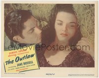 7b0963 OUTLAW LC 1946 best close up of sexy Jane Russell in hay with Jack Buetel, Howard Hughes!