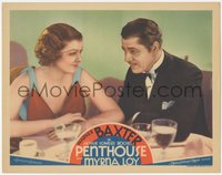 7b0968 PENTHOUSE LC 1933 c/u of sexiest Myrna Loy & Warner Baxter having drinks at nightclub!