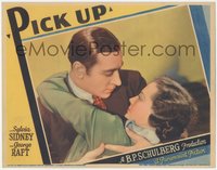 7b0971 PICK UP LC 1933 romantic c/u of George Raft embracing Sylvia Sidney, pre-Code, ultra rare!