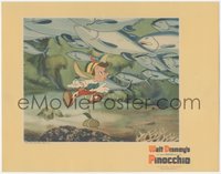 7b0974 PINOCCHIO LC 1940 Disney classic cartoon, close up swimming with fish inside whale!