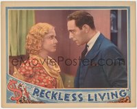 7b0987 RECKLESS LIVING LC 1931 c/u of Mae Clarke & Ricardo Cortez staring at each other, ultra rare!