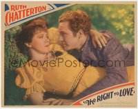 7b0989 RIGHT TO LOVE LC 1930 romantic c/u of pretty Ruth Chatterton & David Manners, ultra rare!