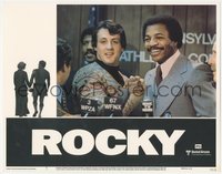 7b0991 ROCKY LC #3 1977 Sylvester Stallone shakes hands with Carl Weathers at press conference!