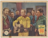 7b0993 ROOTIN' TOOTIN' RHYTHM LC 1937 cowboys watch Gene Autry singing with guitar, ultra rare!