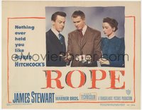 7b0994 ROPE LC 1948 John Dall & Joan Chandler watch Stewart w/ murder weapon, Hitchcock classic!