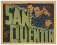 7b0794 SAN QUENTIN TC 1937 Humphrey Bogart, Ann Sheridan, Pat O'Brien, Barton MacLane, ultra rare!