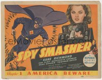 7b0798 SPY SMASHER chapter 1 TC 1942 art of the Whiz Comics super hero, serial, America Beware, rare!