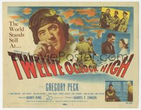 7b0809 TWELVE O'CLOCK HIGH TC 1950 great close up of World War II pilot general Gregory Peck!