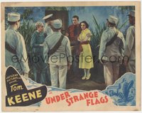 7b1047 UNDER STRANGE FLAGS LC 1937 cowboy Tom Keene & Luana Walters cornered, ultra rare!