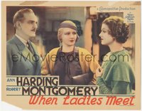 7b1065 WHEN LADIES MEET LC 1933 c/u of Ann Harding between Myrna Loy & Frank Morgan, ultra rare!