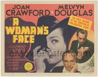 7b0813 WOMAN'S FACE TC 1941 they called Joan Crawford a scarfaced she-devil, Melvyn Douglas, rare!