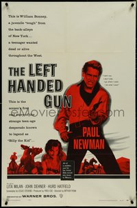 7b0532 LEFT HANDED GUN 1sh 1958 great image of Paul Newman as Billy the Kid!