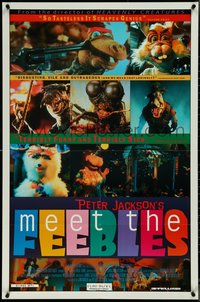 7b0551 MEET THE FEEBLES 1sh 1995 Peter Jackson directed, wild adult puppet cartoon!