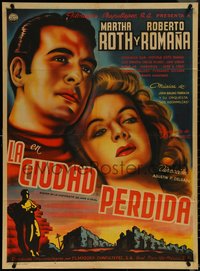 7b0202 LA CIUDAD PERDIDA Mexican poster 1950 The Lost City, Agustin P. Delgato, ultra rare!