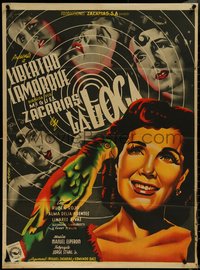 7b0206 LA LOCA Mexican poster 1952 misleading art of mentally ill Libertad Lamarque by Ocampo!