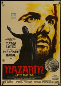 7b0213 NAZARIN Mexican poster 1959 Luis Bunuel, art of Mexican Catholic priest by Mendoza!