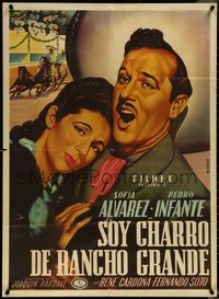 7b0215 SOY CHARRO DE RANCHO GRANDE Mexican poster 1947 Sofia Alvarez, Pedro Infante, ultra rare!