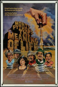 7b0557 MONTY PYTHON'S THE MEANING OF LIFE 1sh 1983 Garland art of the screwy Monty Python cast!