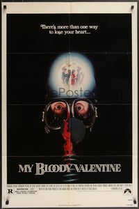 7b0565 MY BLOODY VALENTINE 1sh 1981 bloody gas mask, there's more than one way to lose your heart!