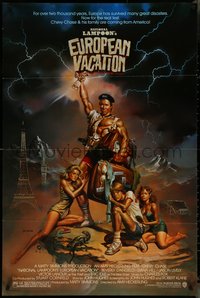 7b0572 NATIONAL LAMPOON'S EUROPEAN VACATION 1sh 1985 Chevy Chase, wacky fantasy art by Vallejo!