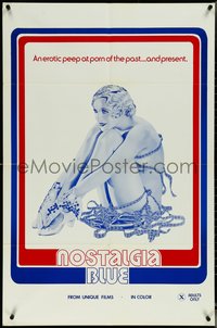 7b0580 NOSTALGIA BLUE 1sh 1976 great Emmett artwork of sexy naked girl wearing only movie film!