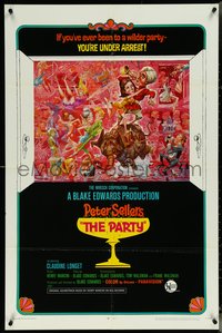 7b0588 PARTY style B 1sh 1968 Peter Sellers, Blake Edwards, great art by Jack Davis!