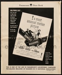 7b0005 SUNSET BOULEVARD pressbook 1950 William Holden, Gloria Swanson, Von Stroheim, Billy Wilder!