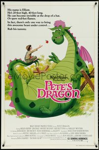 7b0591 PETE'S DRAGON 1sh R1984 Walt Disney, colorful art of cast headshots & dragon by Paul Wenzel!