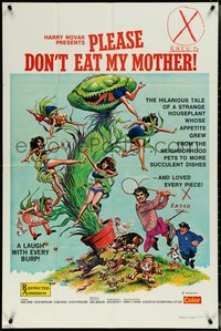 7b0598 PLEASE DON'T EAT MY MOTHER 1sh 1973 sexy Little Shop of Horrors, different wacky artwork!