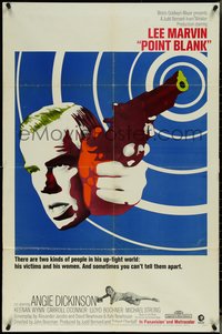 7b0601 POINT BLANK 1sh 1967 cool art of Lee Marvin, Angie Dickinson, John Boorman film noir!