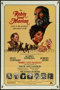 7b0626 ROBIN & MARIAN 1sh 1976 Sheriff Robert Shaw, Sean Connery & Audrey Hepburn by Drew Struzan!