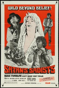 7b0634 SATAN'S SADISTS 1sh 1969 Nightmare Bloodbath, Regina Carrol, wild beyond belief!