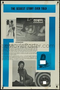 7b0646 SEXIEST STORY EVER TOLD 25x38 1sh 1973 x-rated, in cranium-cleaving COLOR!